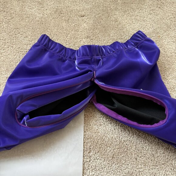 HIRO GATO Sharkskin PU Spandex M MEDIUM Leggings Purple BRAND NEW LIMITED L@@K! - Picture 7 of 13